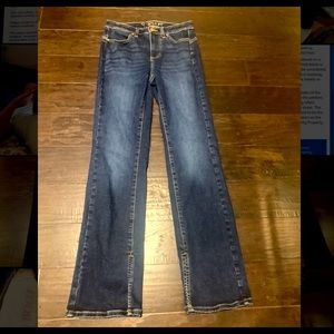 G by Giuliana Rancic boot cut jeans, dark jeans.